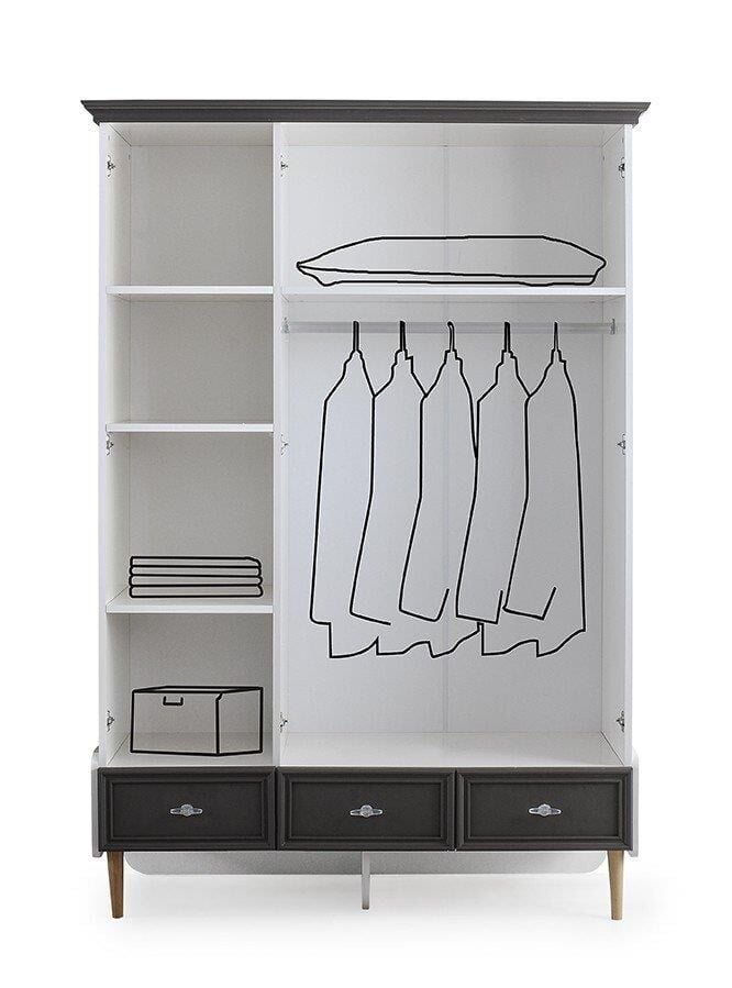 Vze Retro Genç 3 Kapılı Dolap