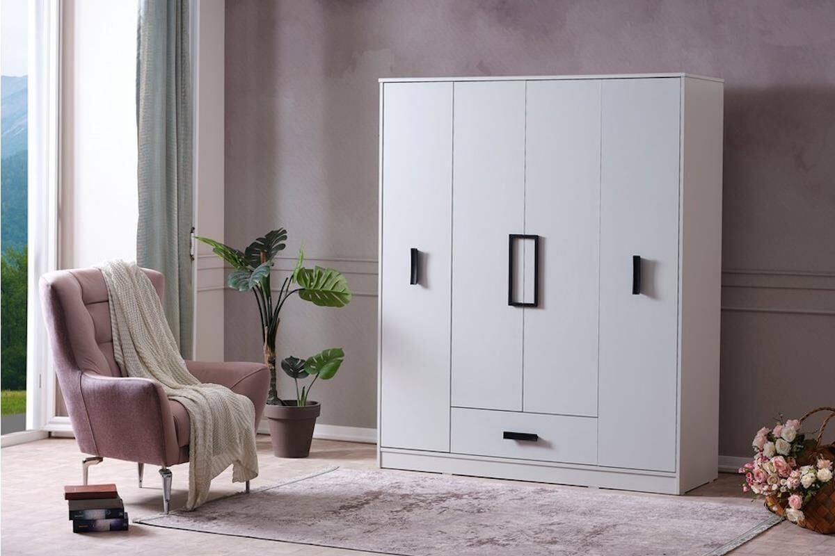 Mds Buse 4 Kapaklı Dolap Beyaz