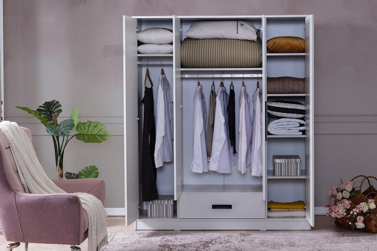 Mds Buse 4 Kapaklı Dolap Beyaz