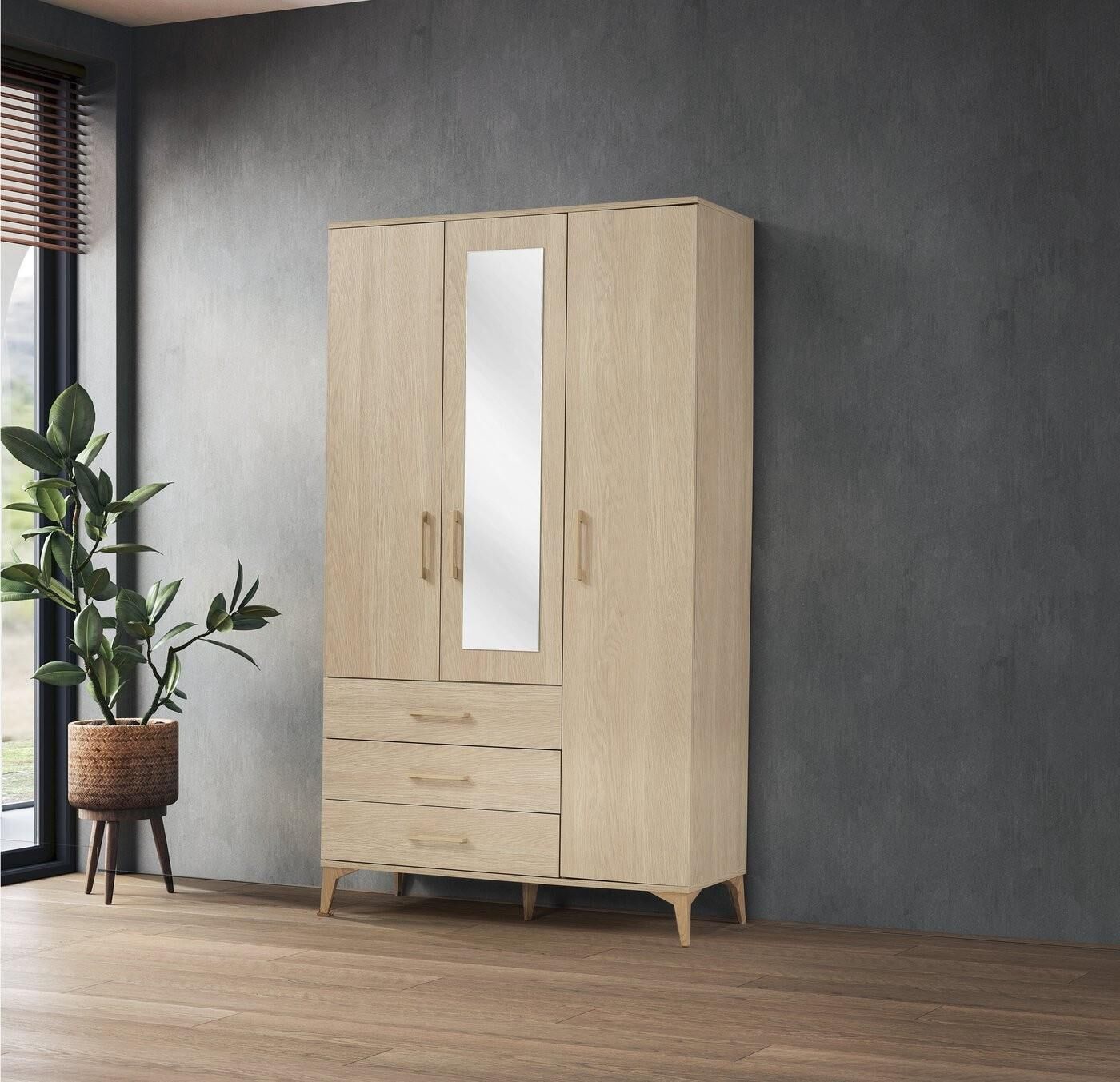 Vze Mocca 3 Kapılı Dolap