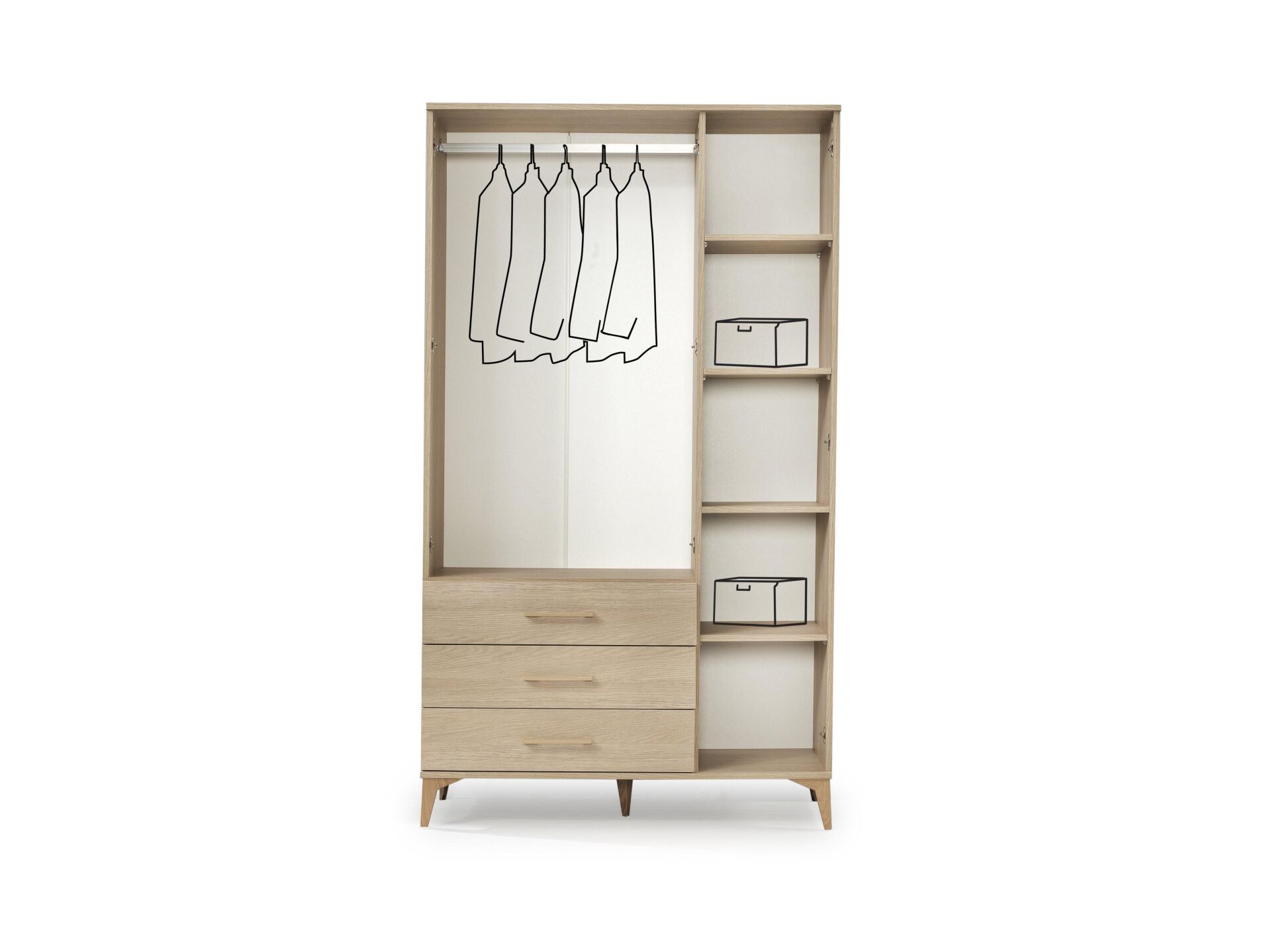 Vze Mocca 3 Kapılı Dolap