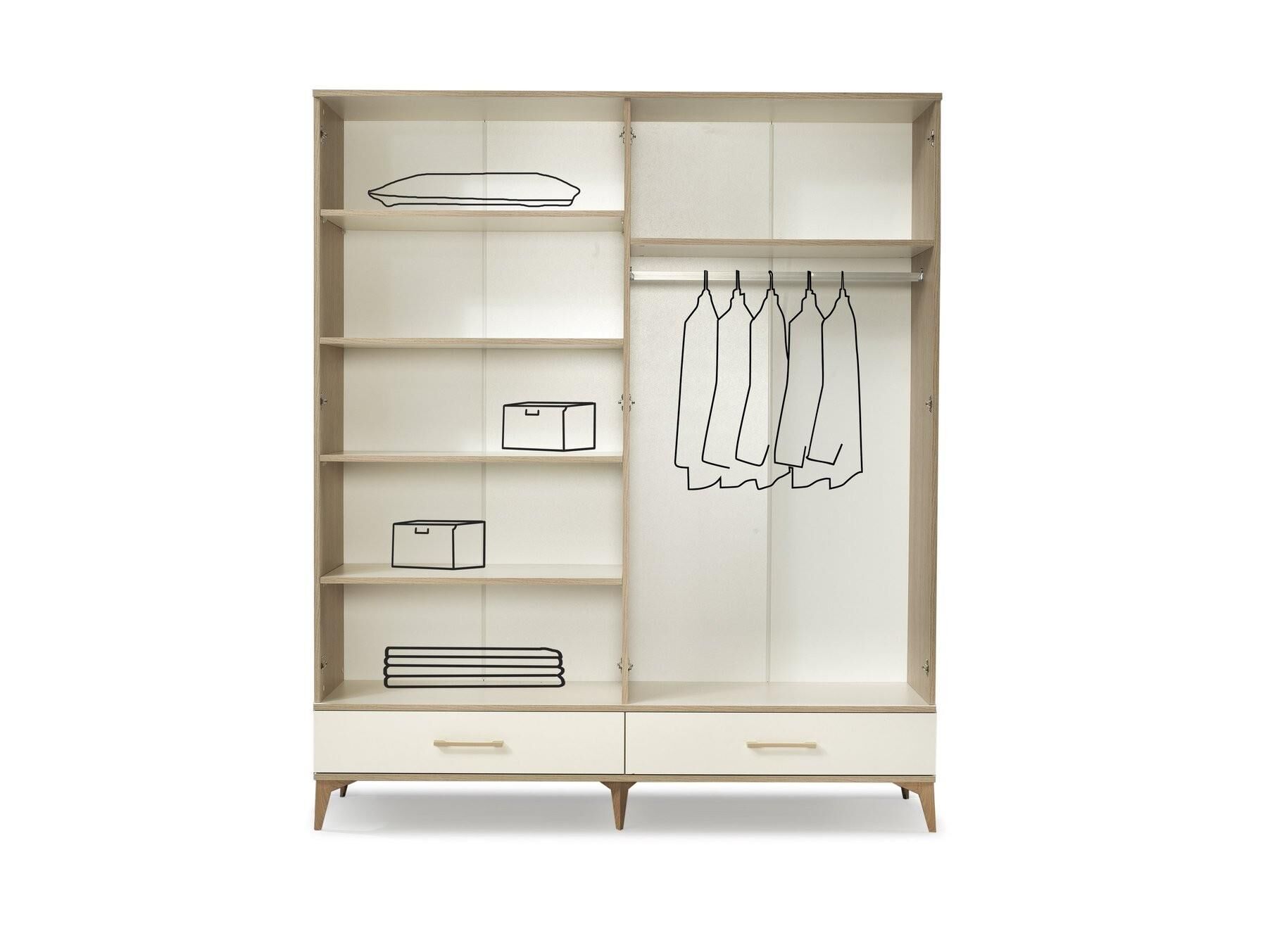 Vze Latte 4 Kapılı Dolap