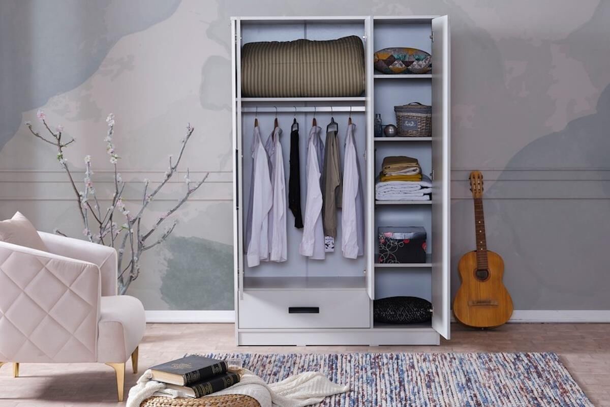 Mds Buse 3 Kapaklı Dolap Beyaz