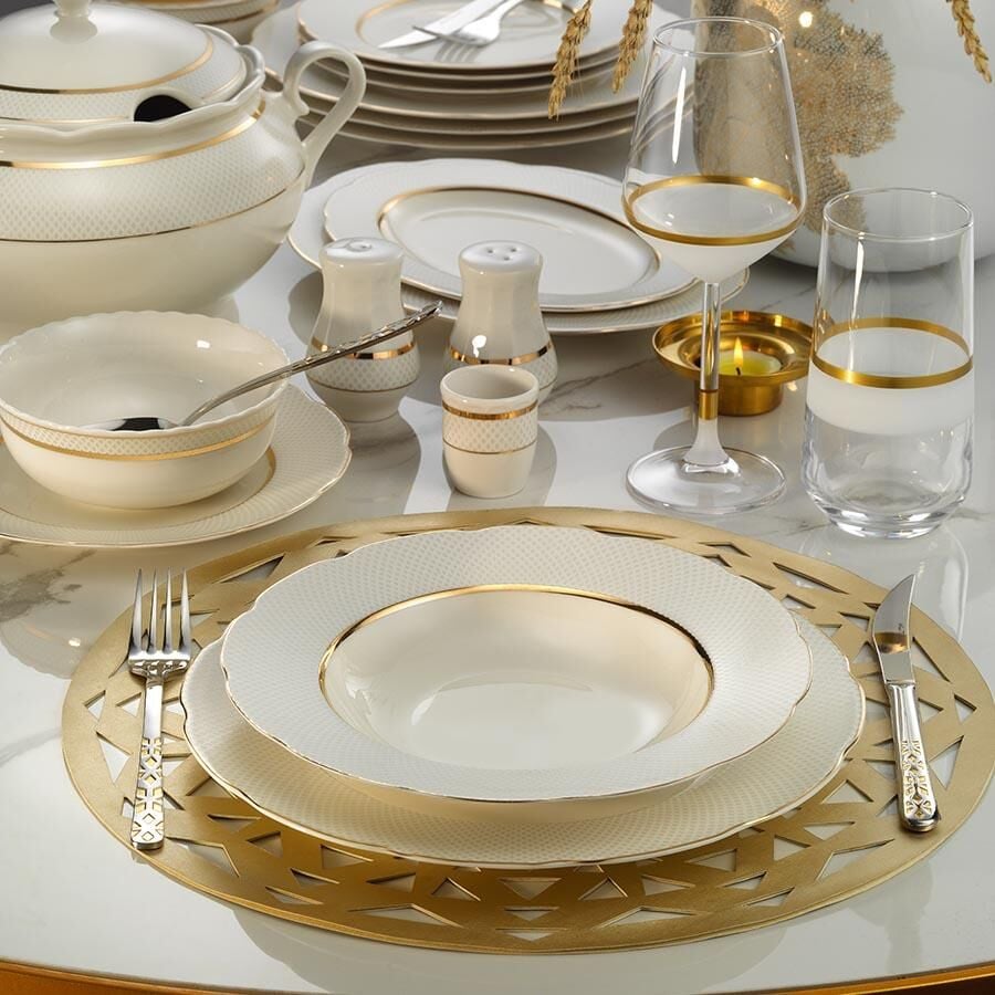 Kütahya 1133921 Bone Olympos Yemek Tk 62 Prç Altın