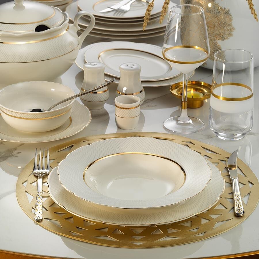 Kütahya 1133921 Bone Olympos Yemek Tk 62 Prç Altın