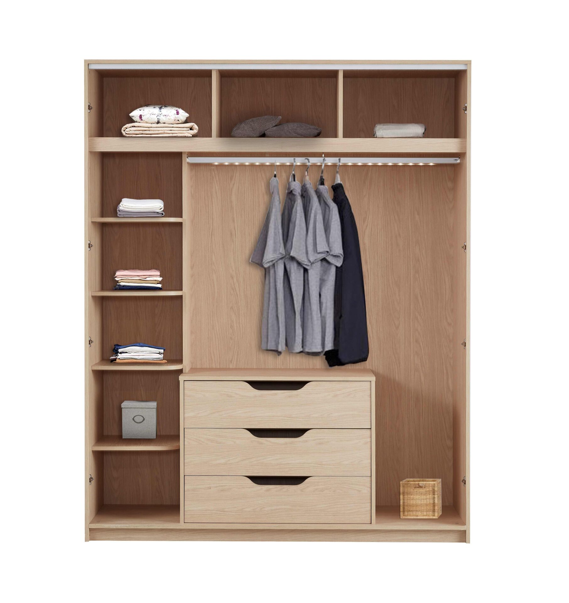 Arn Pera Dört Kapılı Akordeon Cam Kapaklı Dolap