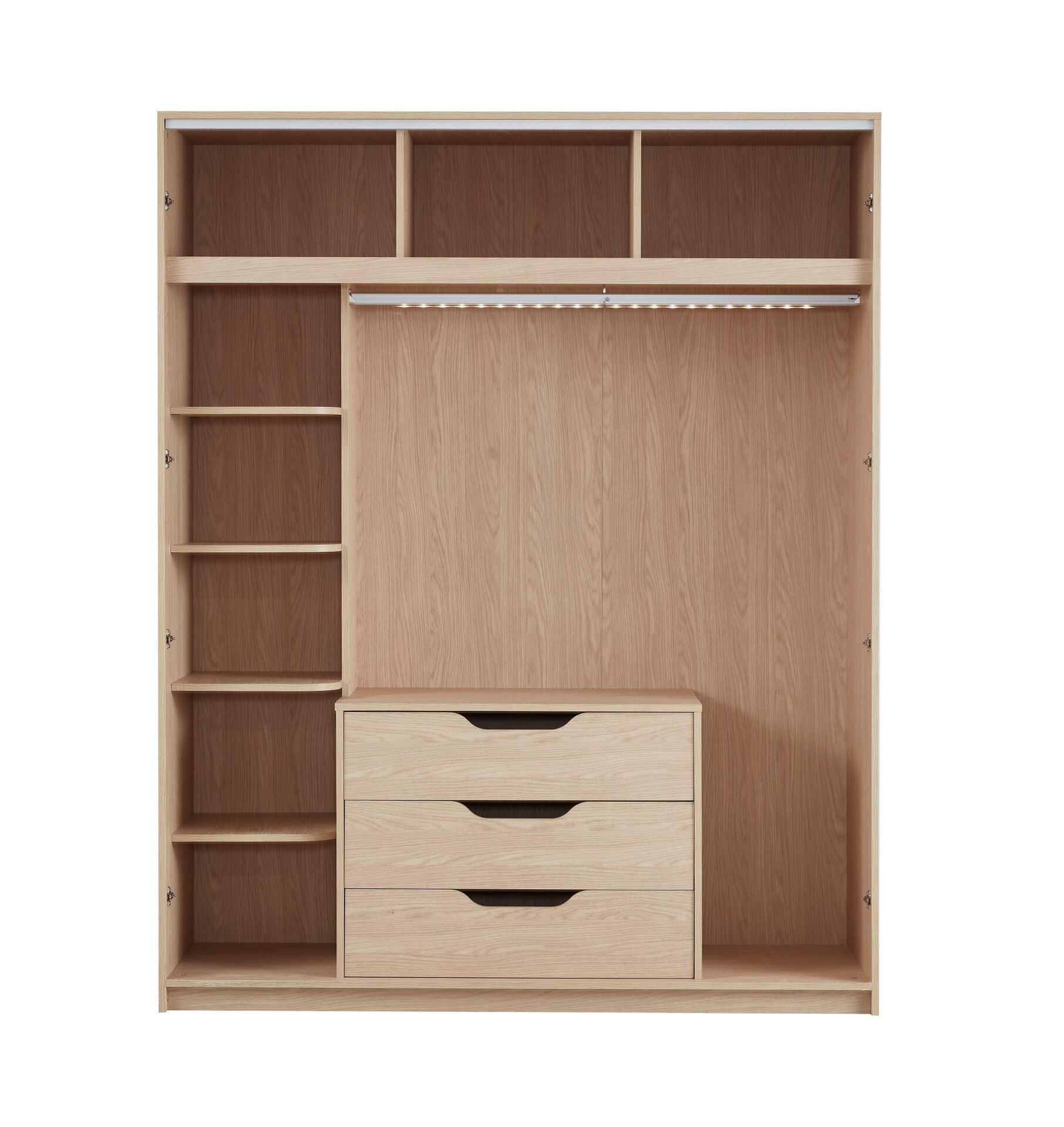 Arn Pera Dört Kapılı Akordeon Cam Kapaklı Dolap