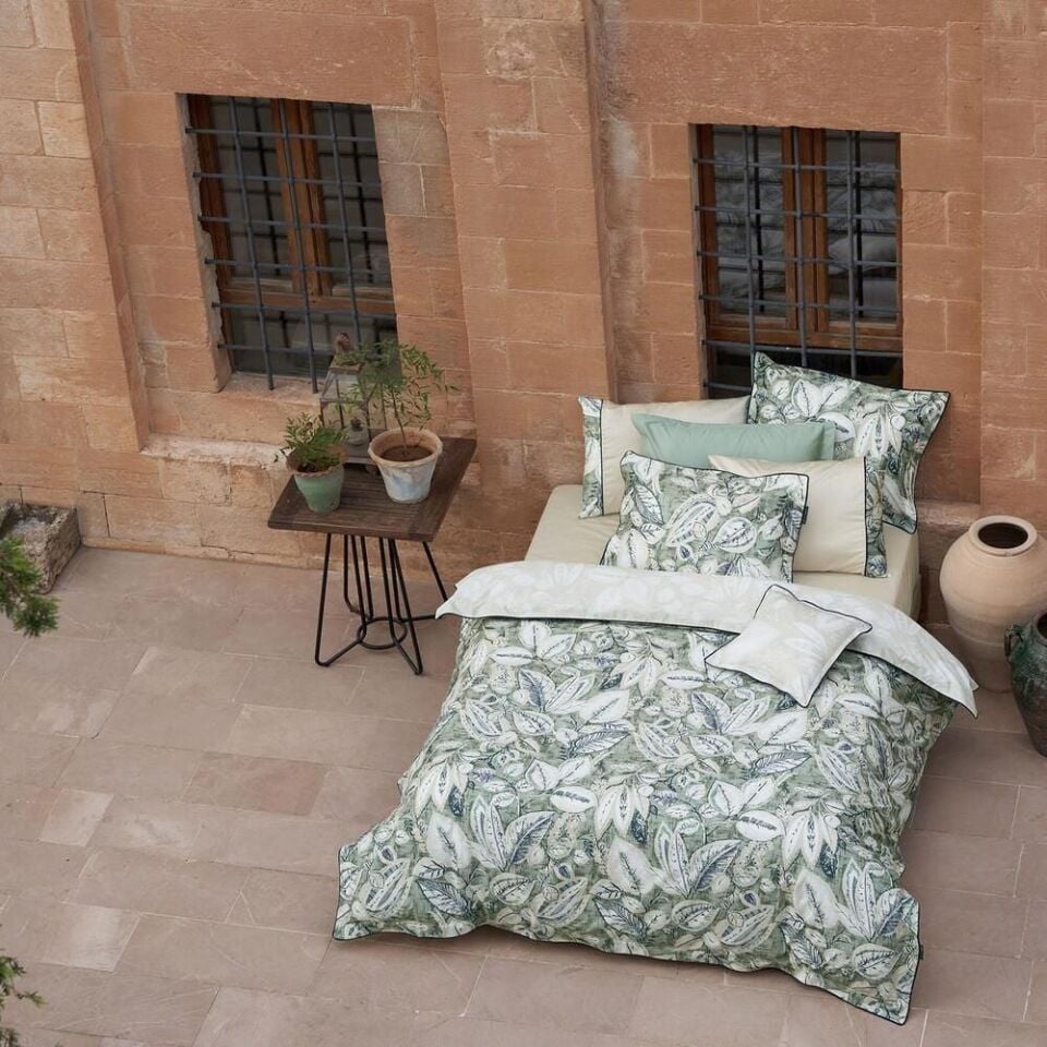 Sarev Bıanos Saten Nevresim Takımı Çift Kişilik Yeşil