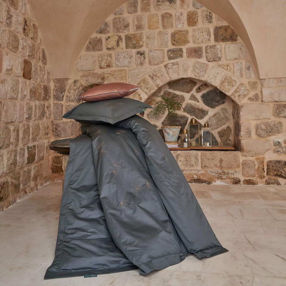 Sarev Juventus Saten Nevresim Takımı Çift Kişilik Gri