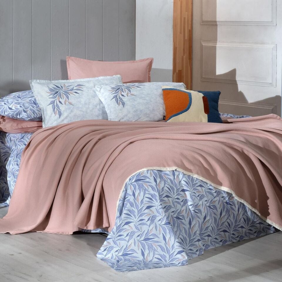 Sarev Adrıan Pike Takımı Tek Kişilik Bej Mavi