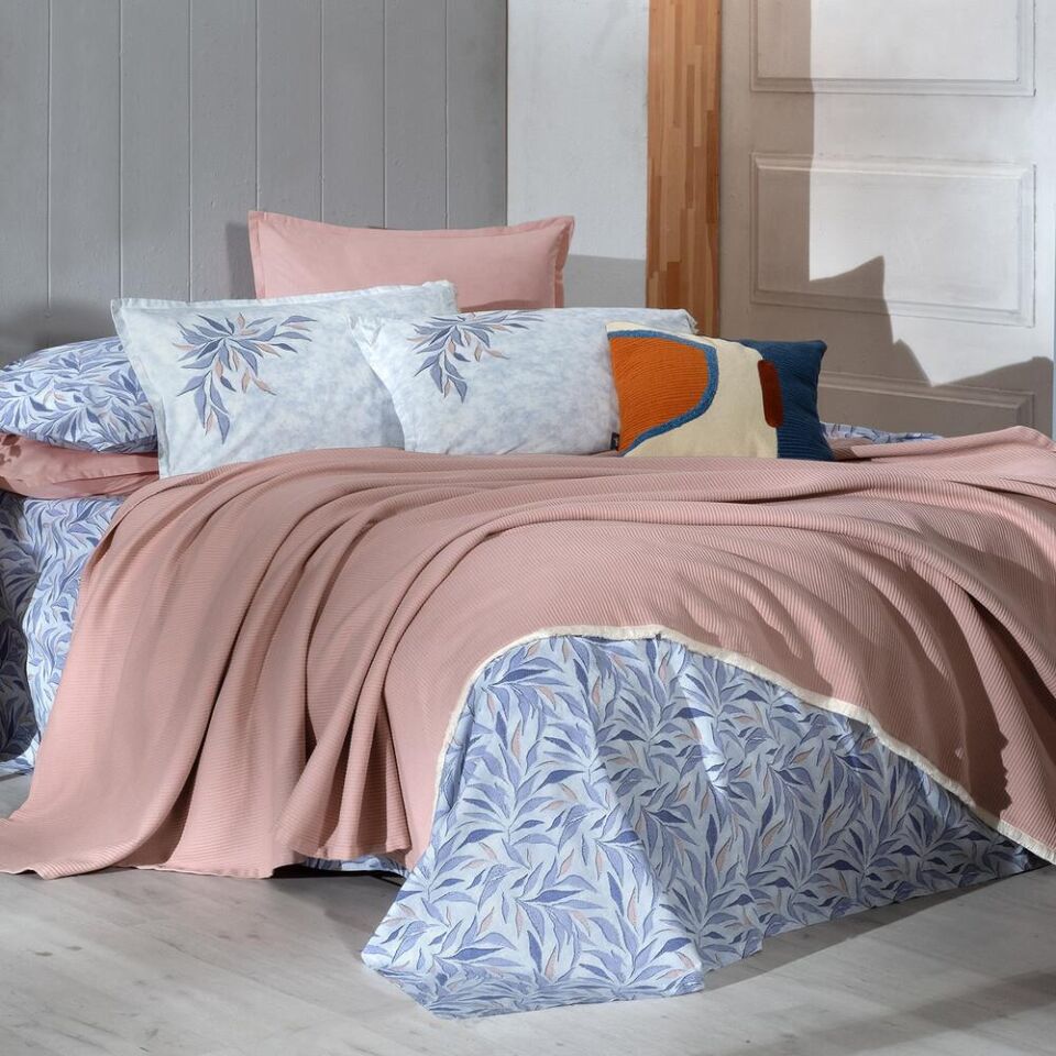 Sarev Adrıan Pike Takımı Tek Kişilik Bej Mavi