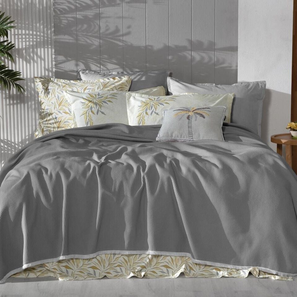 Sarev Adrıan Pike Takımı Tek Kişilik Gri Sarı