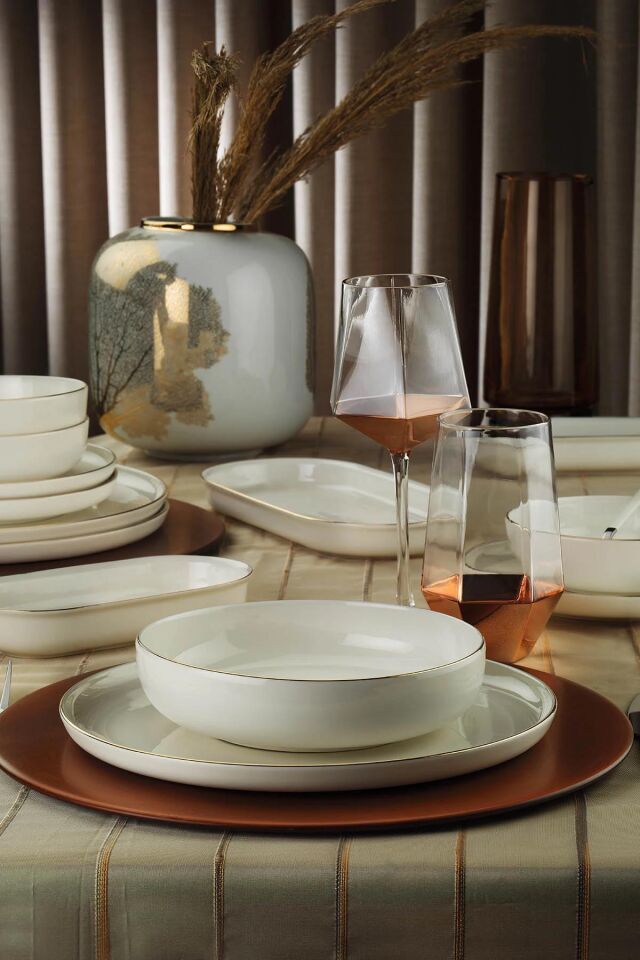 Kütahya Moderna 26 Prç.Yemek Tk.Altın File MOD26Y220