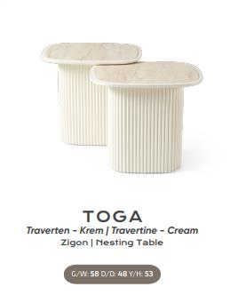 Nar Toga Zigon Sehpa Traverten Krem