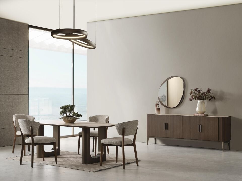 Bg Aura Yemek Odası Takımı(Ceviz)