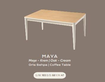 Nar Maya Orta Sehpa Meşe Krem