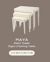 Nar Maya Zigon Sehpa Krem