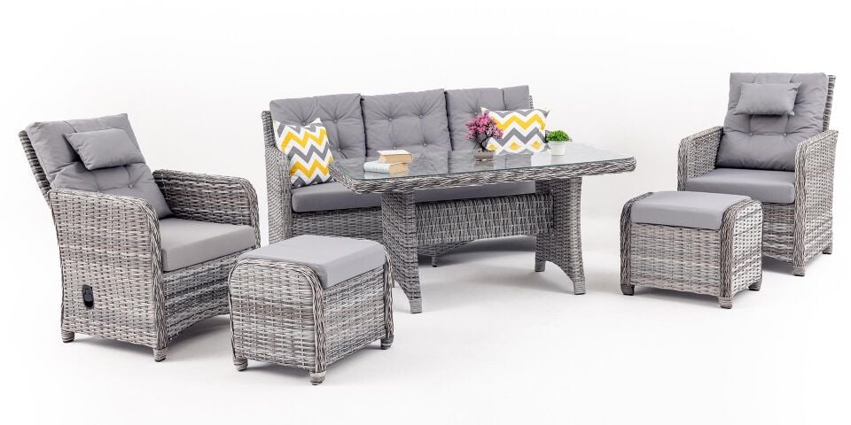 Sdr Cakarta Oturma Grubu 3+1+1+Masa+Puf Stone