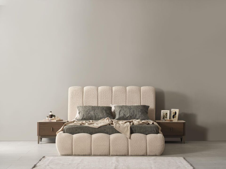 Bg Aura 180'lik Karyola (Başlık Dahil)(Ceviz)