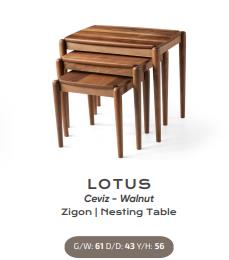 Nar Lotus Zigon Sehpa Ceviz