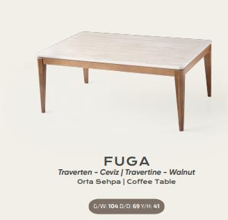 Nar Fuga Orta Sehpa Meşe-Krem