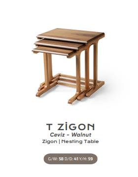 Nar T Zigon Sehpa Ceviz