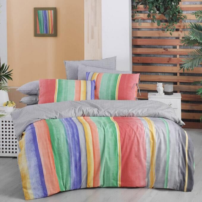 Sarev Fancy Poplin Moretti  Nevresim Takımı Çift Kişilik Multıcolor