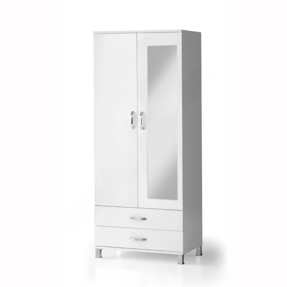 Src 3222 Buket İki Kapılı Dolap Aynalı Beyaz