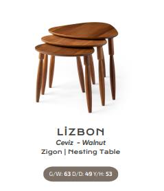 Nar Lizbon Zigon Sehpa Ceviz