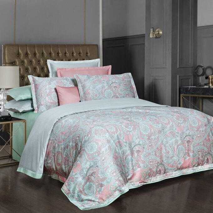 Sarev Pure Life Volga Saten  Nevresim Takımı Çift Kişilik Yeşil