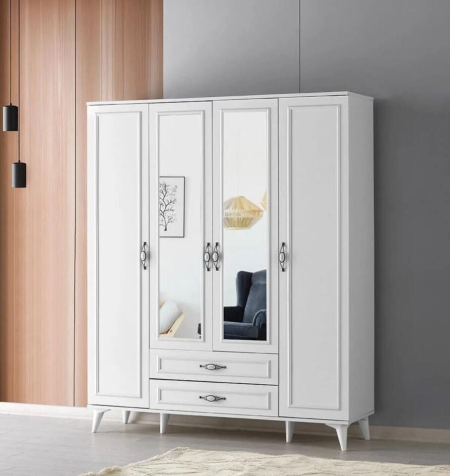 Src 3243 Nehir Dört Kapılı Aynalı Dolap