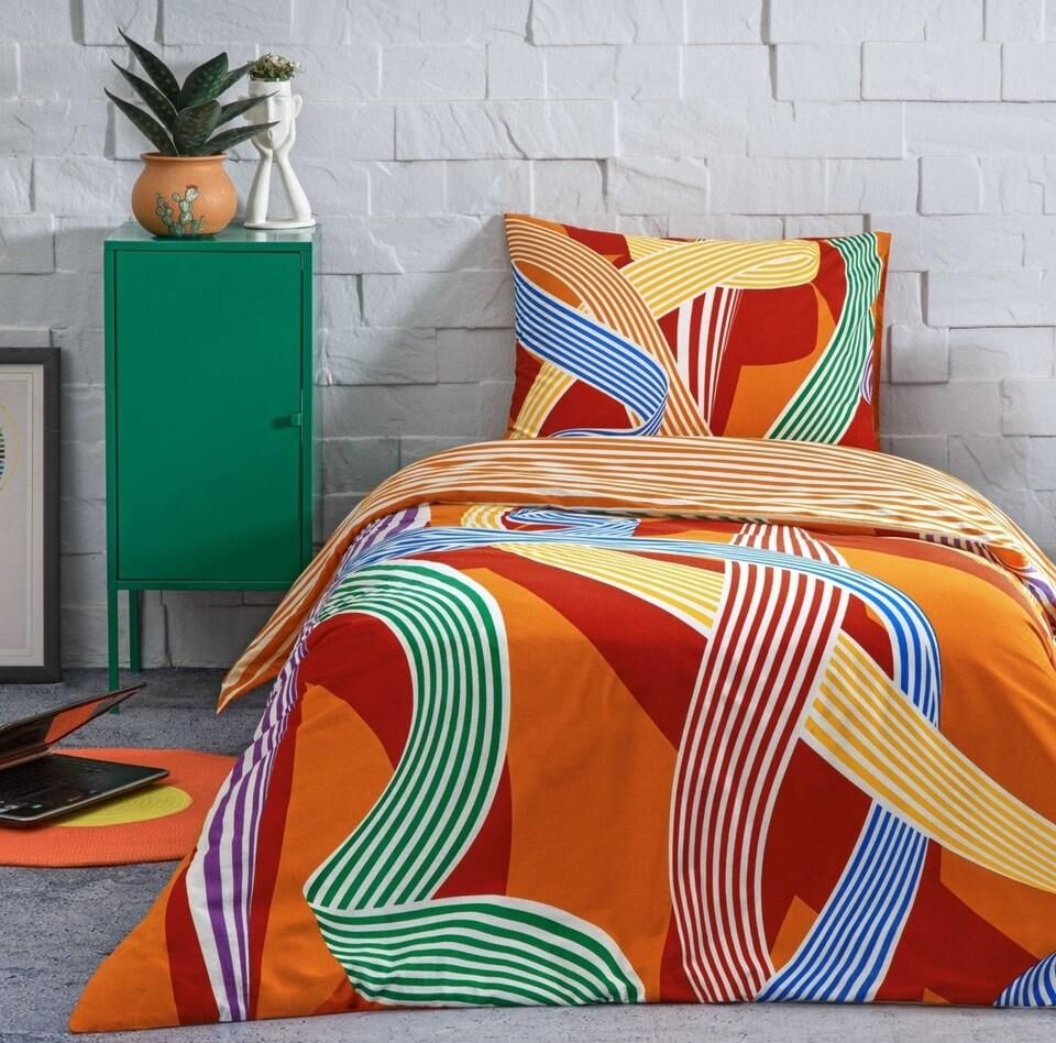 Taç 3519 Rf Genç Meadow Turuncu  Nevresim Takımı Tek Kişilik