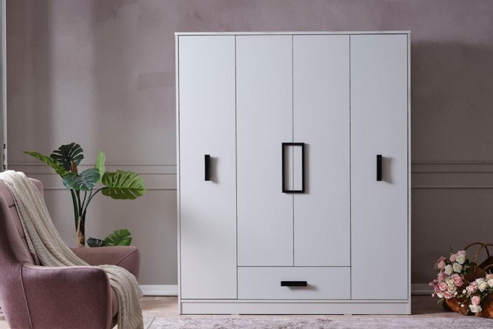 Mds Buse 4 Kapaklı Dolap Beyaz