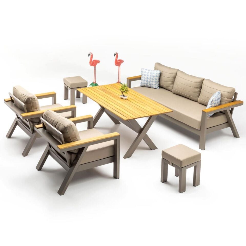 Akr Madrid Rattan Oturma Grubu Cappicino