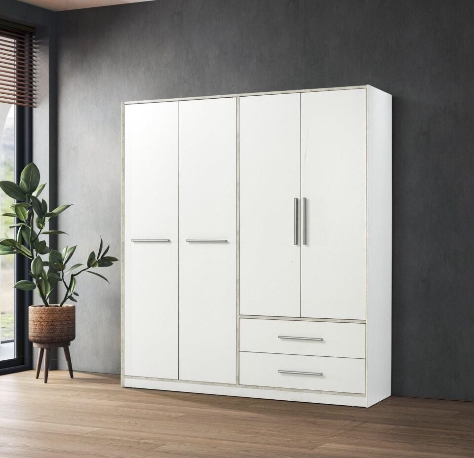Vze Kristal 4 Kapılı Dolap