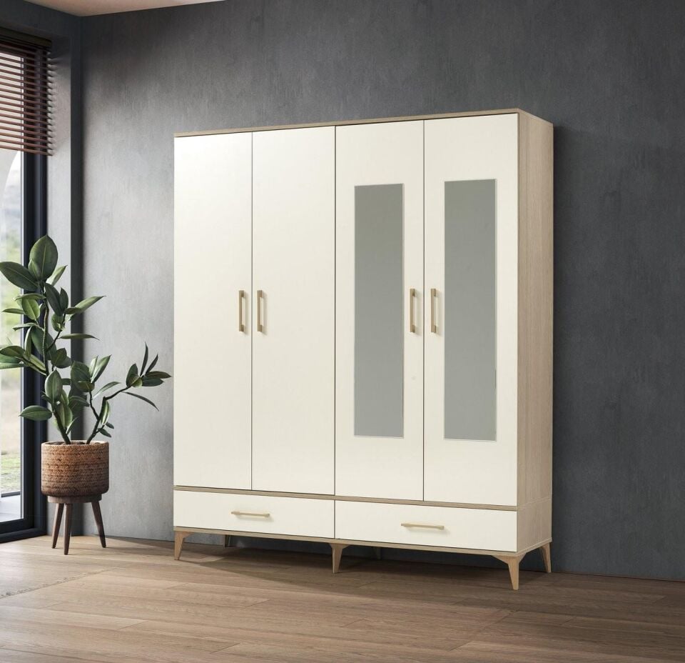 Vze Latte 4 Kapılı Dolap