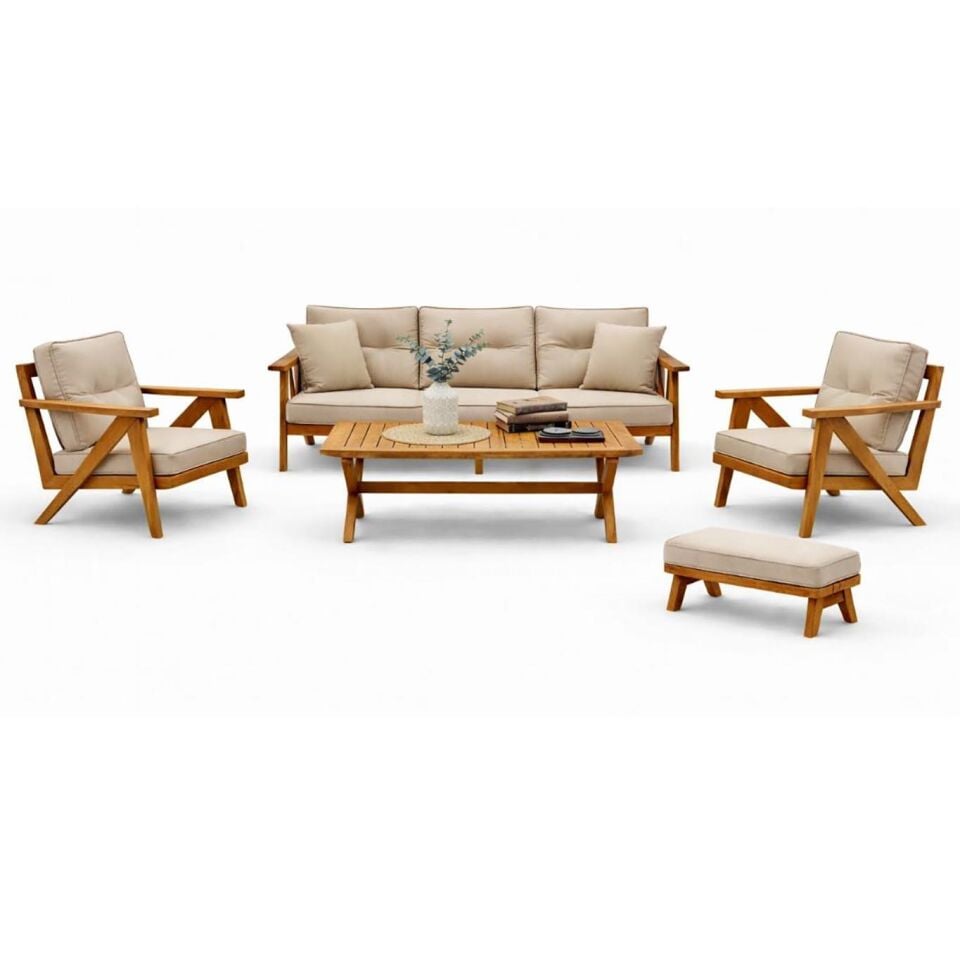 Plm Coco Ahşap Bahçe Balkon Takımı