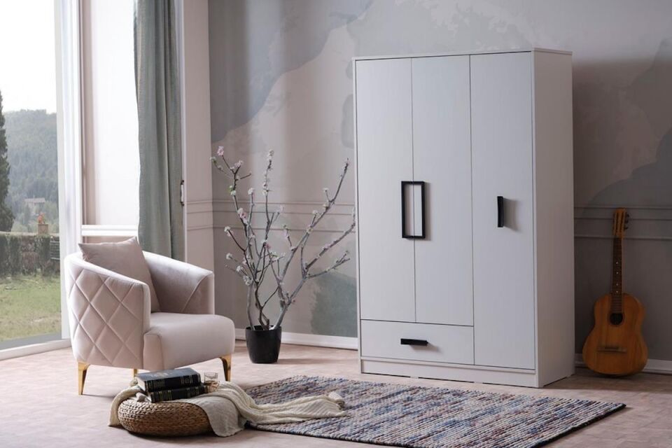 Mds Buse 3 Kapaklı Dolap Beyaz