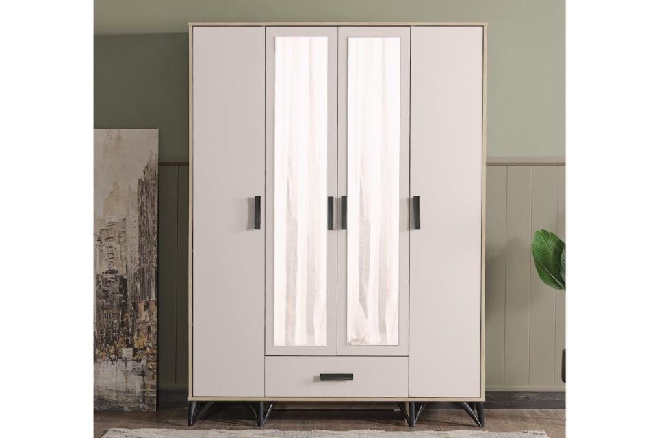 Mds Ekin 4 Kapaklı Dolap Beyaz