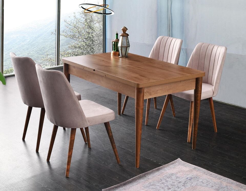 Ncl 1231 Ahşap Kelebek Yemek Masası