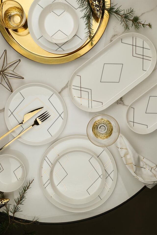 Kütahya Bone V-Form 26 Prç Yemek Takımı BNVFR26YS60011688